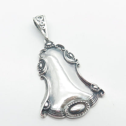 925 Sterling Silver Vintage USA Ornate Bell Pendant