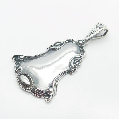 925 Sterling Silver Vintage USA Ornate Bell Pendant