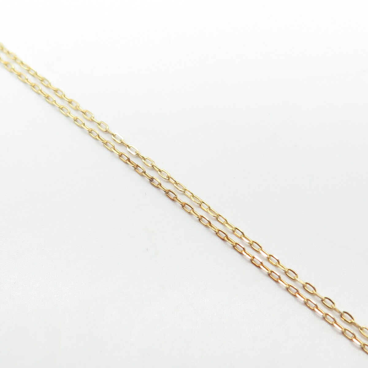 925 Sterling Silver Gold Plated C Z Pulse / Heartbeat Cable Chain Necklace 16"