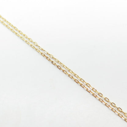 925 Sterling Silver Gold Plated C Z Pulse / Heartbeat Cable Chain Necklace 16"