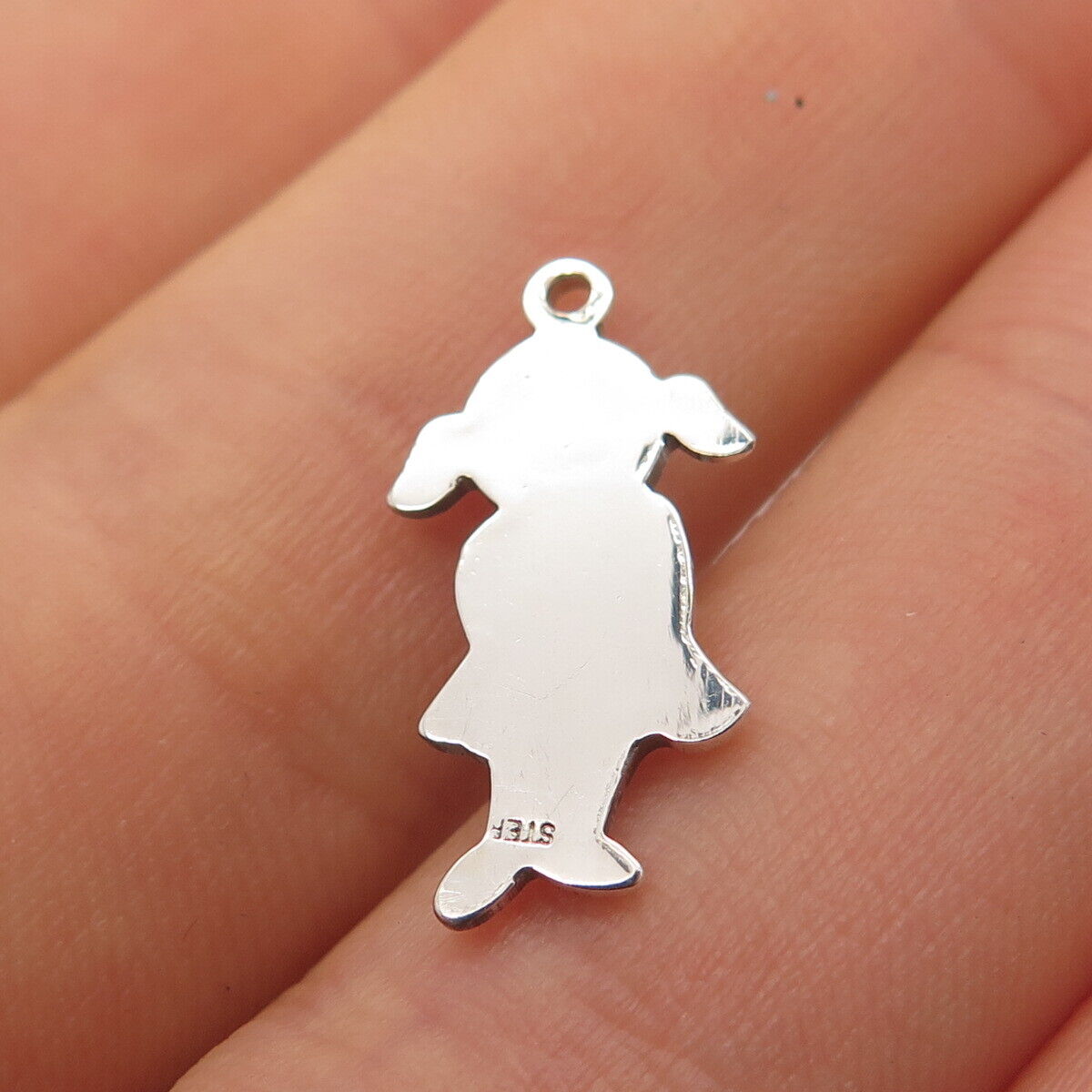 925 Sterling Silver Vintage Girl Charm Pendant