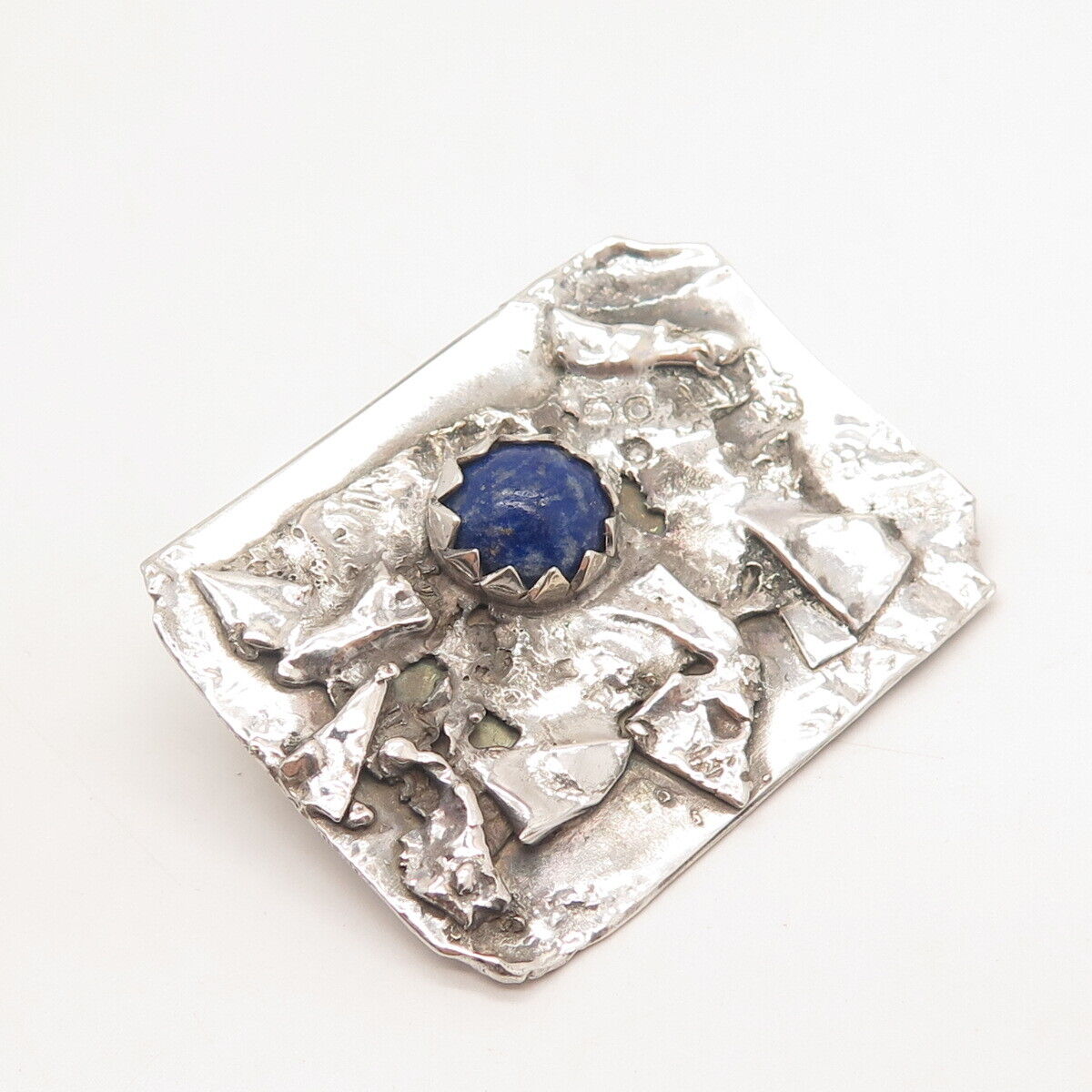 925 Sterling Silver Vintage PAOLA Real Lapis Lazuli Gemstone Pin Brooch