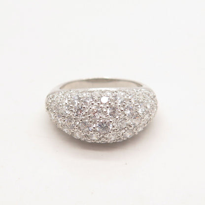 925 Sterling Silver Pave C Z Ring Size 8.25