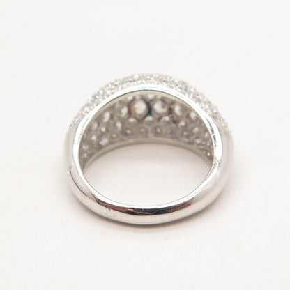 925 Sterling Silver Pave C Z Ring Size 8.25