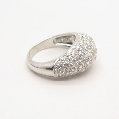 925 Sterling Silver Pave C Z Ring Size 8.25