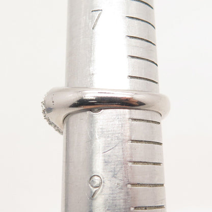 925 Sterling Silver Pave C Z Ring Size 8.25