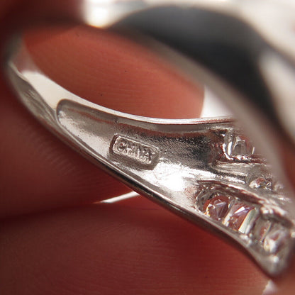 925 Sterling Silver MEDA C Z Wrapped Ring Size 7.75