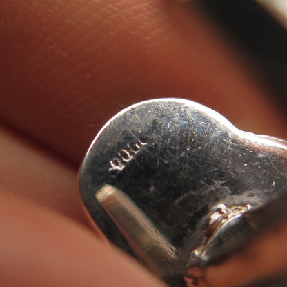 900 Silver Vintage Real Emerald Gem Tribal God Cufflinks