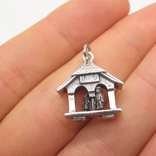 800 Silver Vintage Storyteller House Charm Pendant