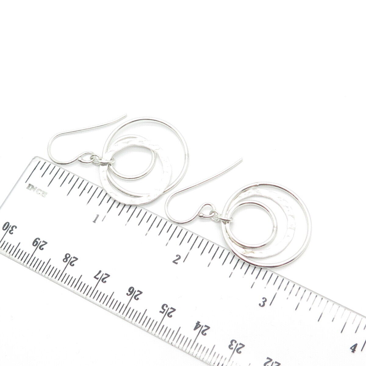 925 Sterling Silver Vintage Triple Circle Hoop Earrings