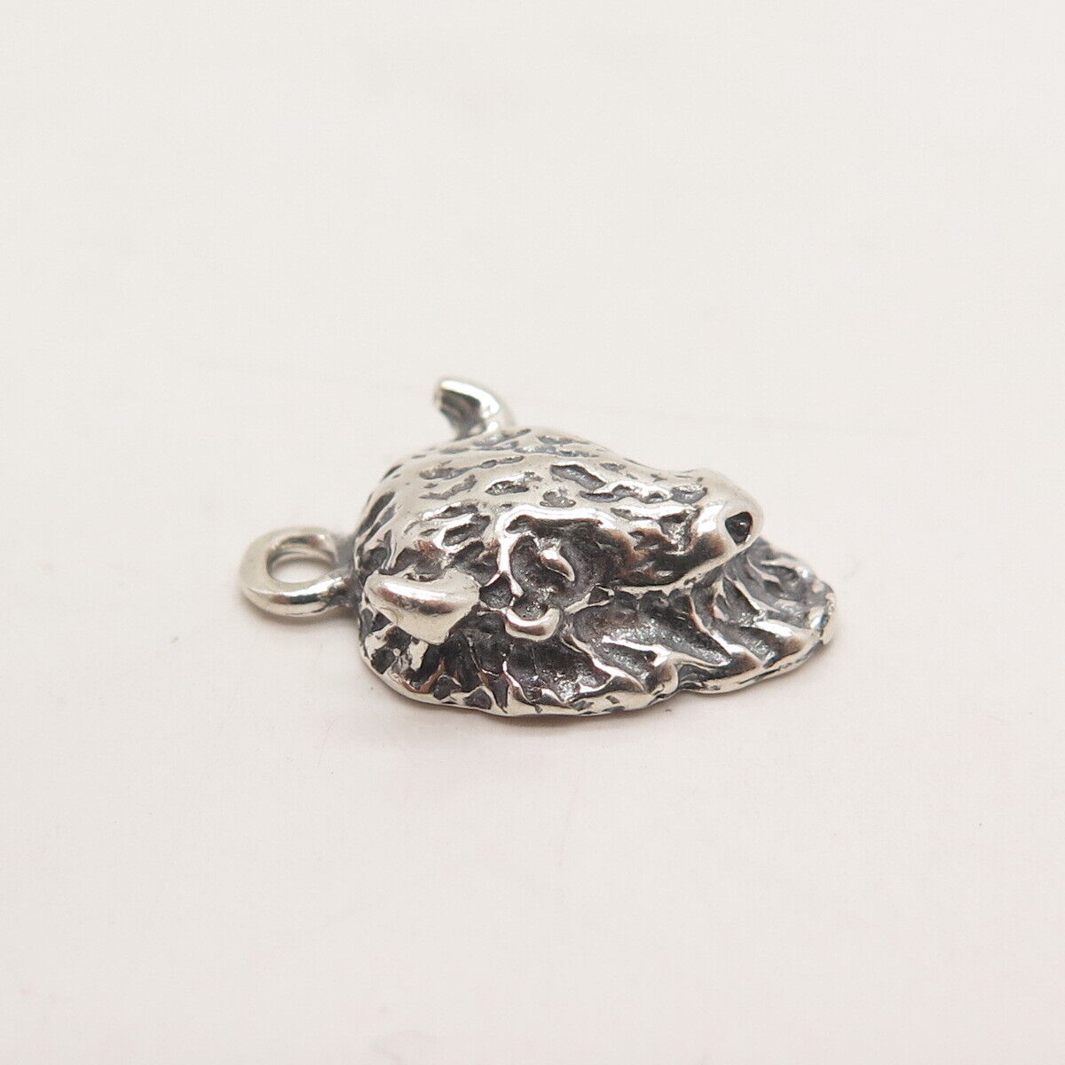 925 Sterling Silver Vintage Bull's Head Charm Pendant