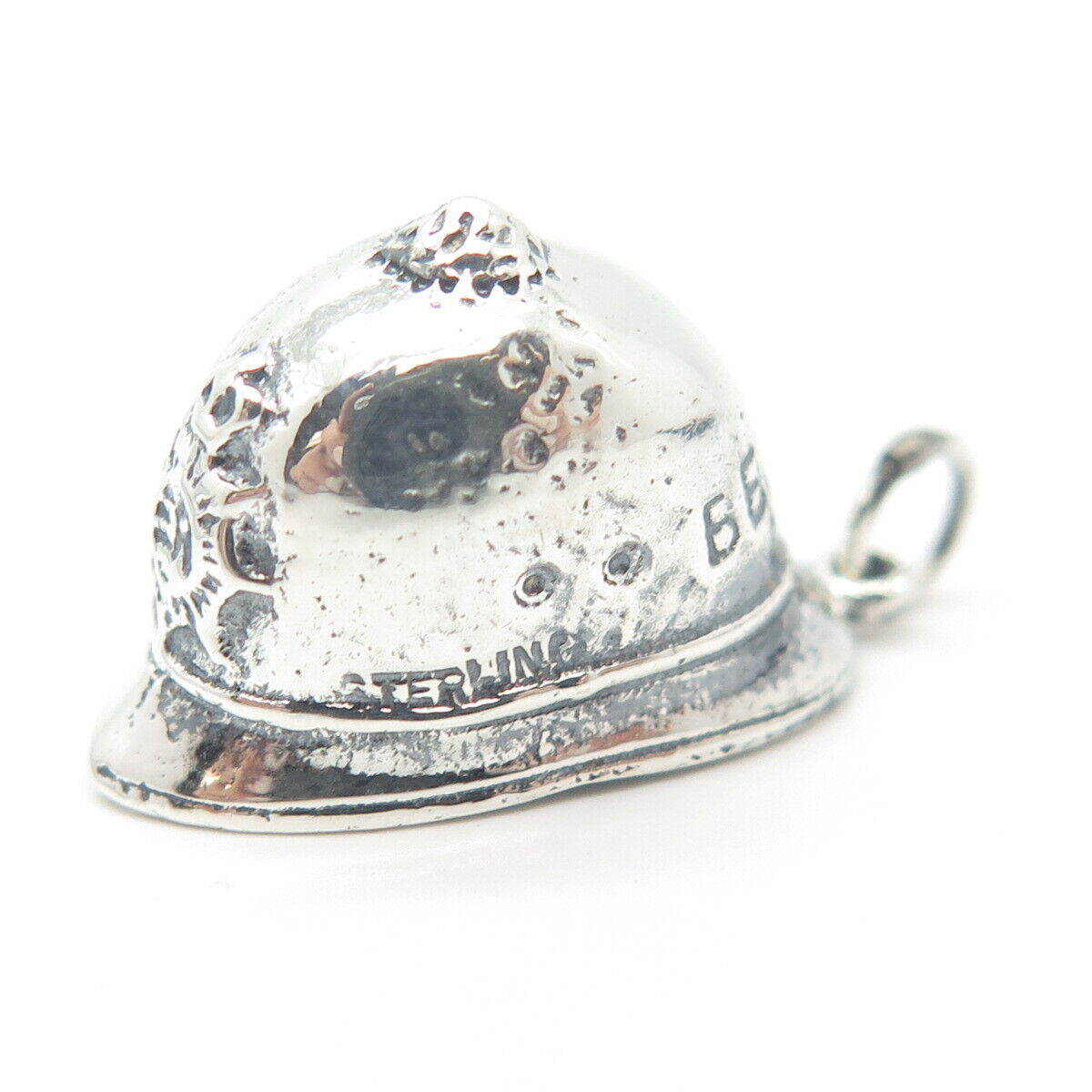 925 Sterling Silver Vintage Policeman Cap 3D Pendant