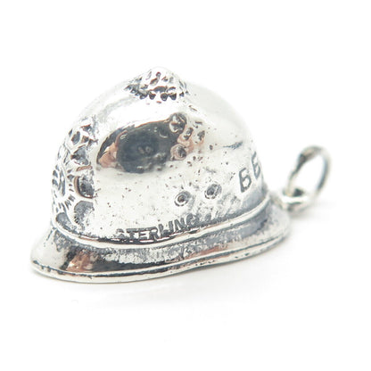 925 Sterling Silver Vintage Policeman Cap 3D Pendant