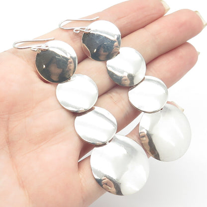 950 Silver Vintage Coin Drop Earrings