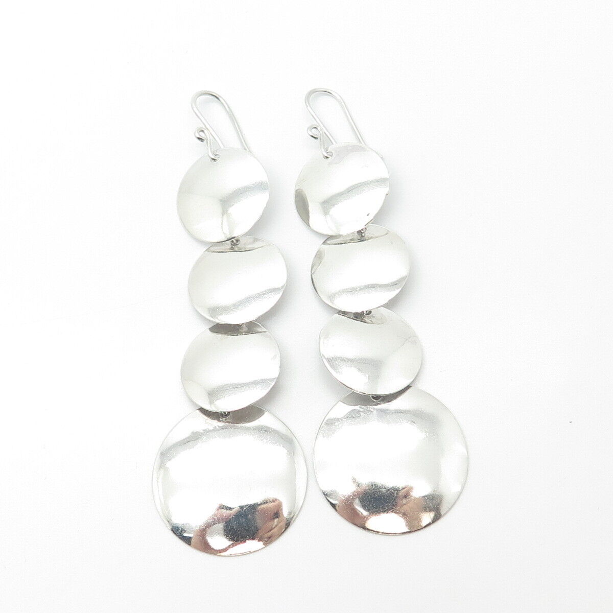 950 Silver Vintage Coin Drop Earrings