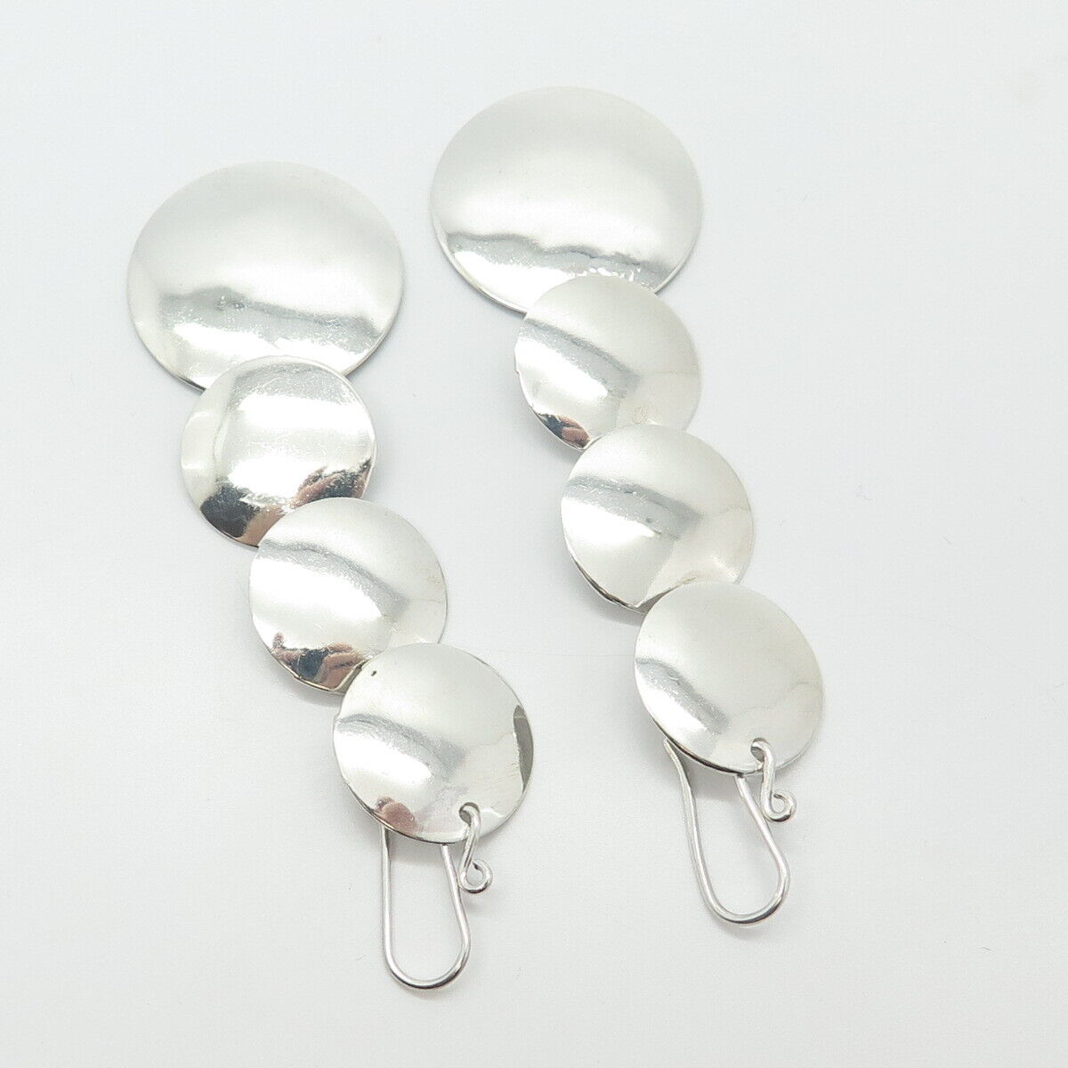 950 Silver Vintage Coin Drop Earrings