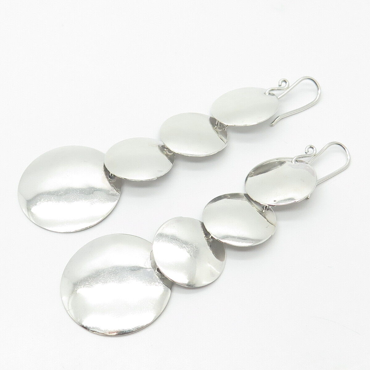 950 Silver Vintage Coin Drop Earrings