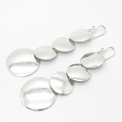 950 Silver Vintage Coin Drop Earrings