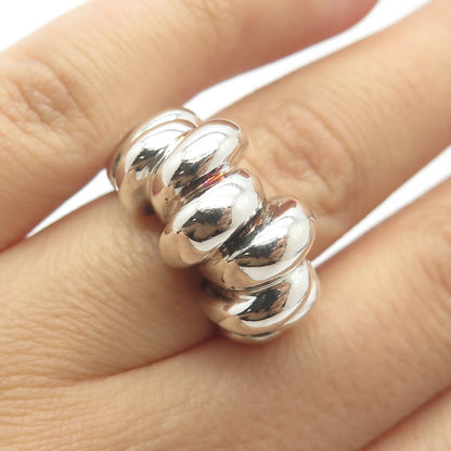 925 Sterling Silver Vintage Modernist Ring Size 5.5