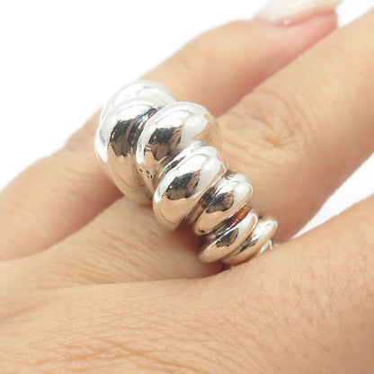 925 Sterling Silver Vintage Modernist Ring Size 5.5