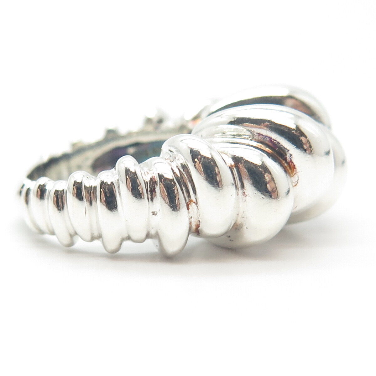 925 Sterling Silver Vintage Modernist Ring Size 5.5