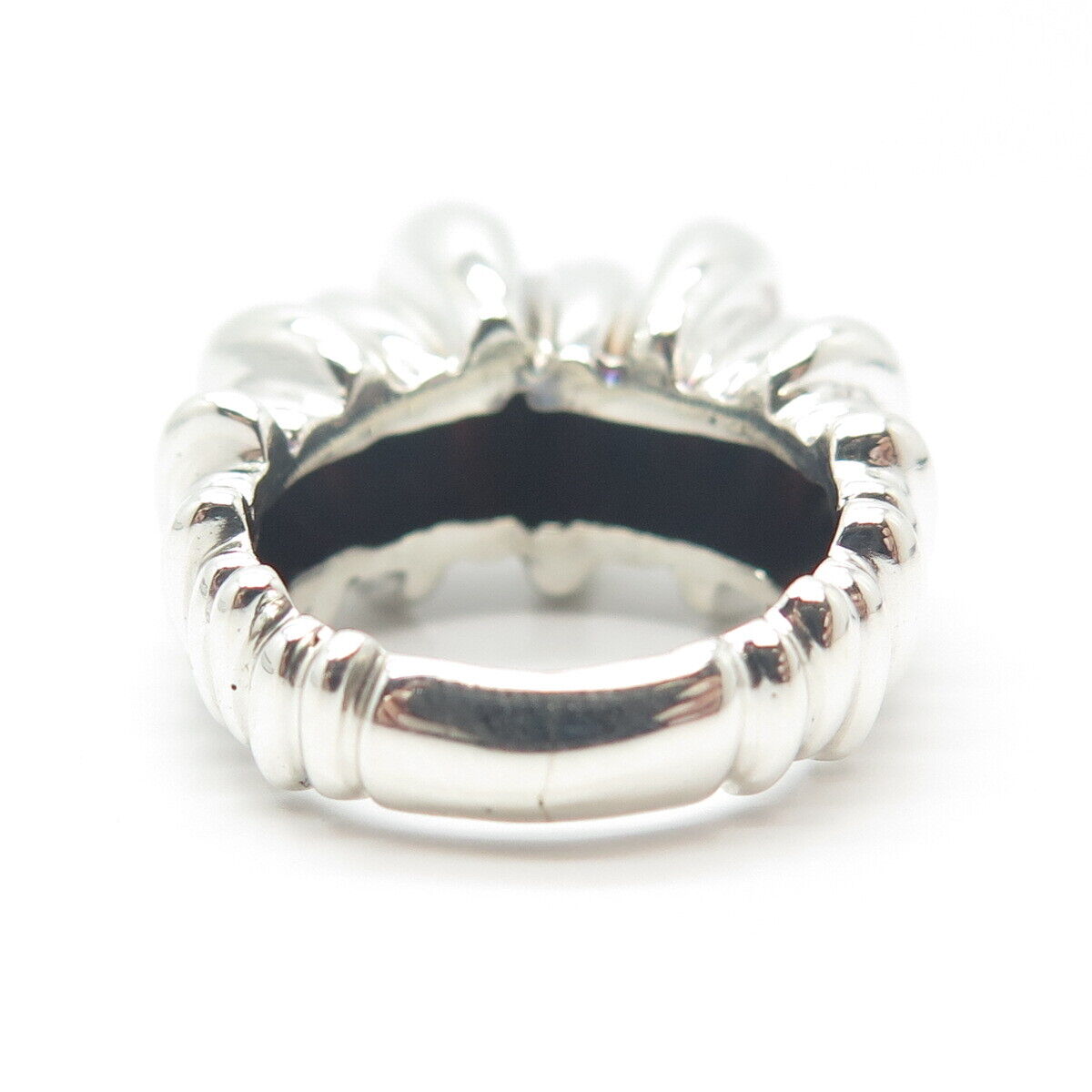 925 Sterling Silver Vintage Modernist Ring Size 5.5