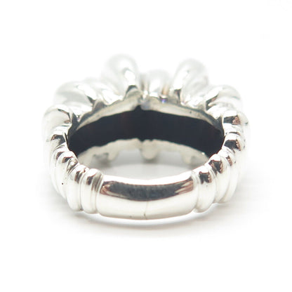 925 Sterling Silver Vintage Modernist Ring Size 5.5