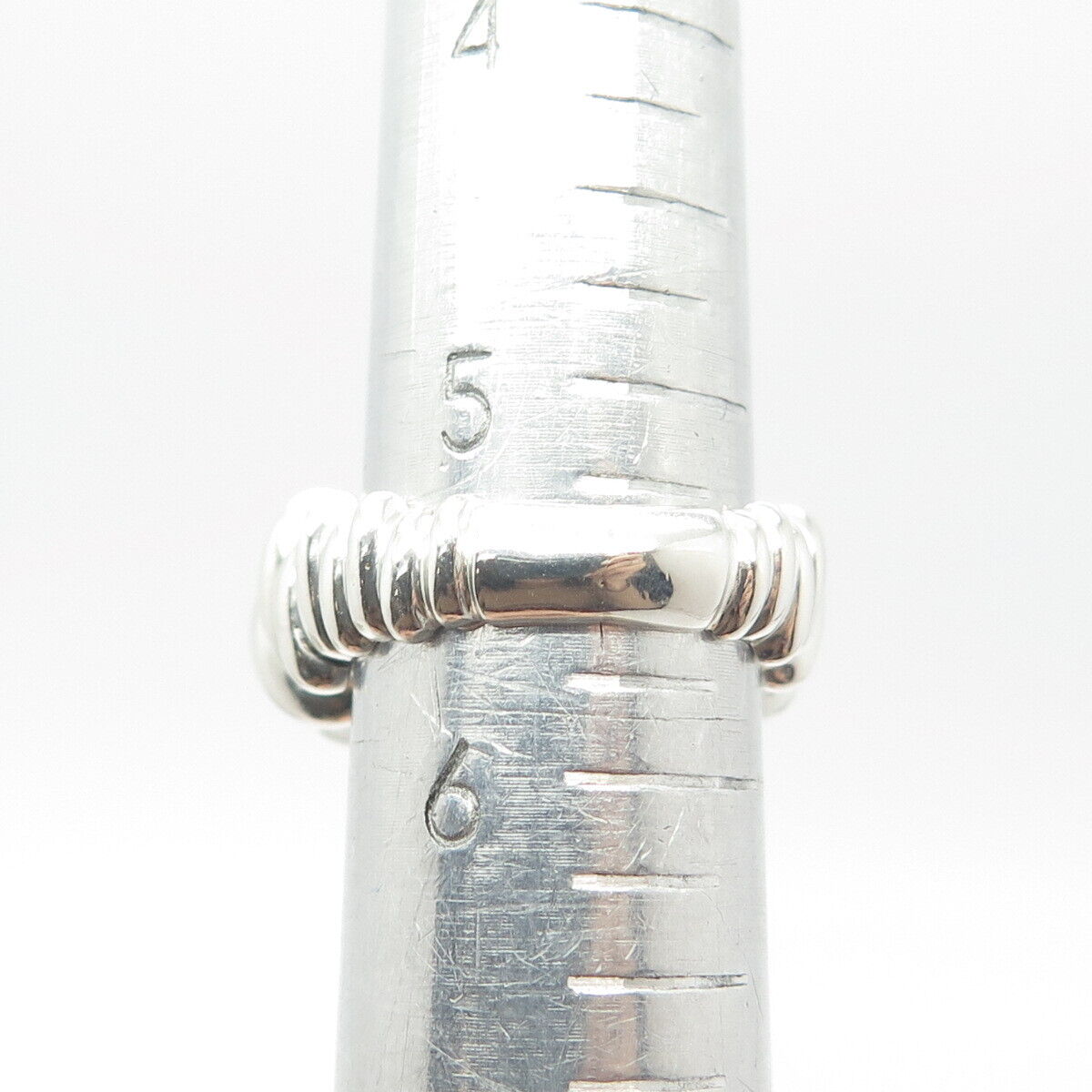 925 Sterling Silver Vintage Modernist Ring Size 5.5