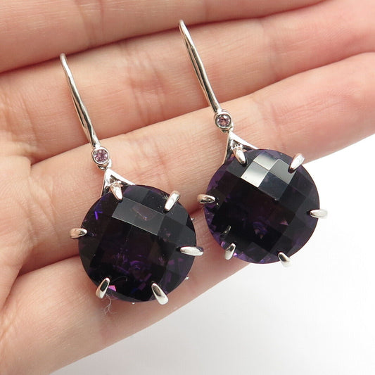 925 Sterling Silver Sai Krishna Real Amethyst & Topaz Gemstone Earrings