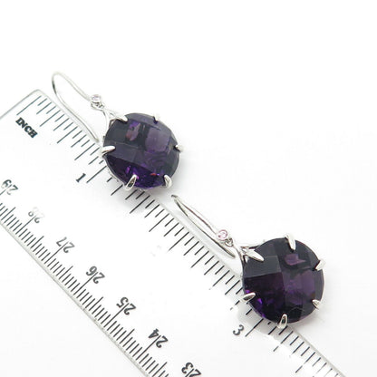 925 Sterling Silver Sai Krishna Real Amethyst & Topaz Gemstone Earrings