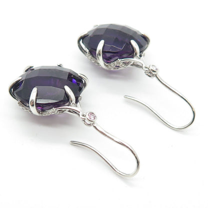 925 Sterling Silver Sai Krishna Real Amethyst & Topaz Gemstone Earrings