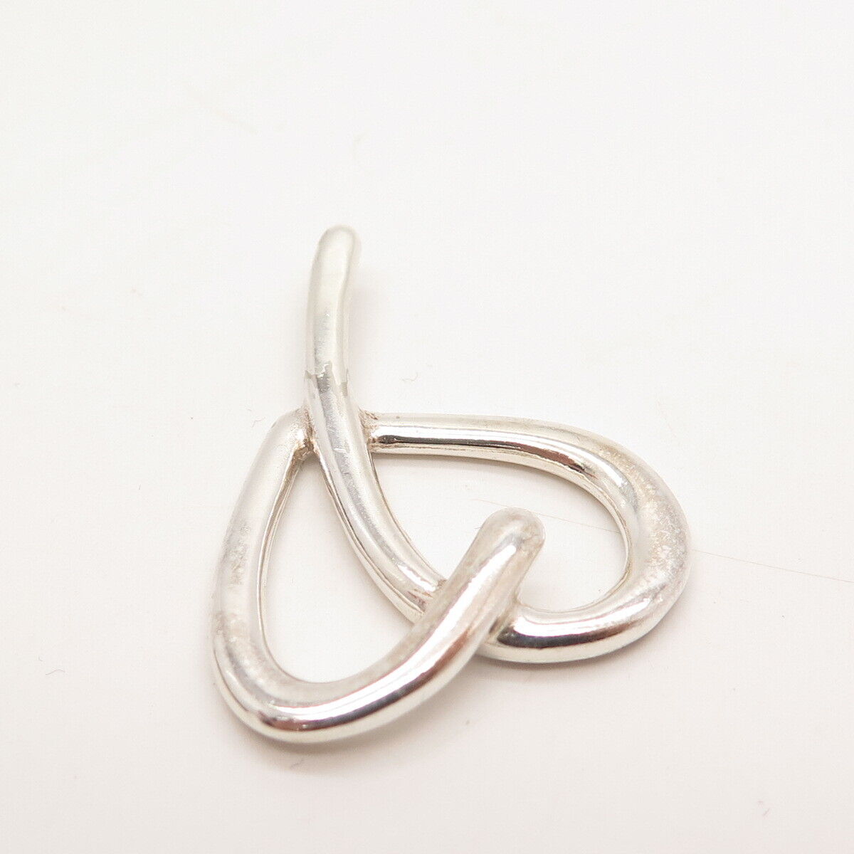 925 Sterling Silver Vintage Open Heart Slide Pendant