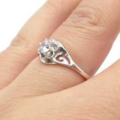 925 Sterling Silver Round-Cut C Z Ring Size 6.5