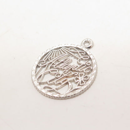 925 Sterling Silver Vintage RJL Atlantic City Floral Charm Pendant