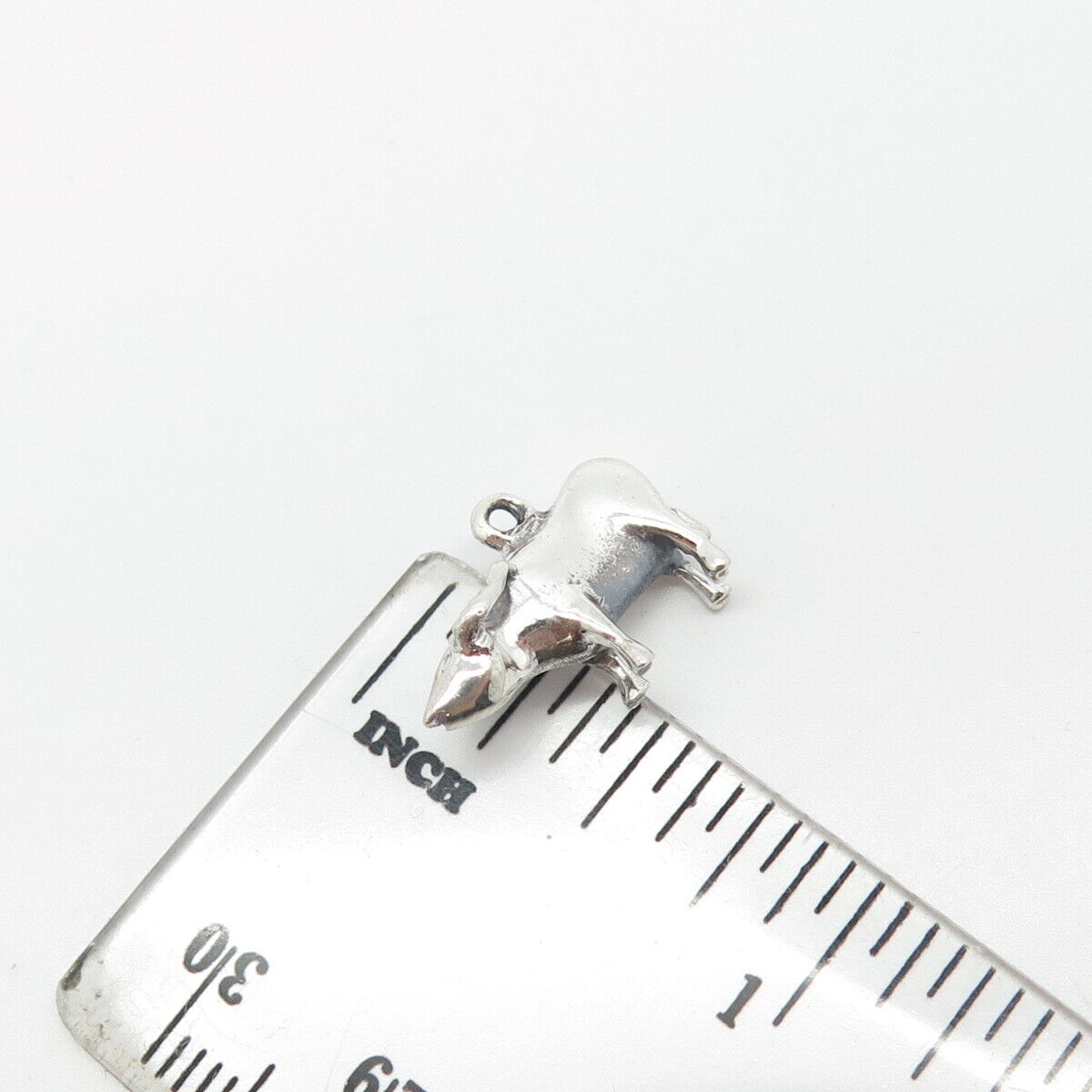 925 Sterling Silver Vintage Bull Charm Pendant