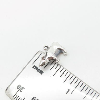 925 Sterling Silver Vintage Bull Charm Pendant