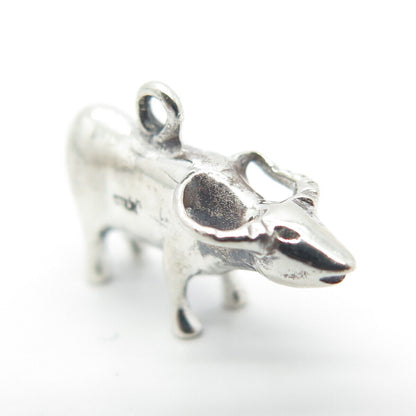 925 Sterling Silver Vintage Bull Charm Pendant