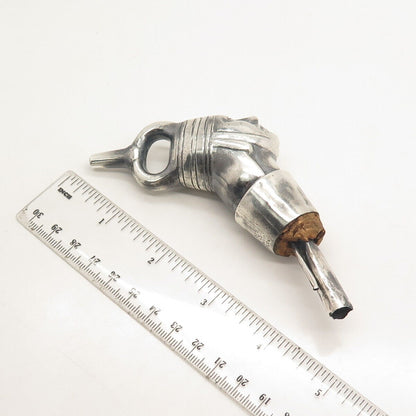 925 Sterling Silver Vintage Peru Tribal Face Wine Pourer