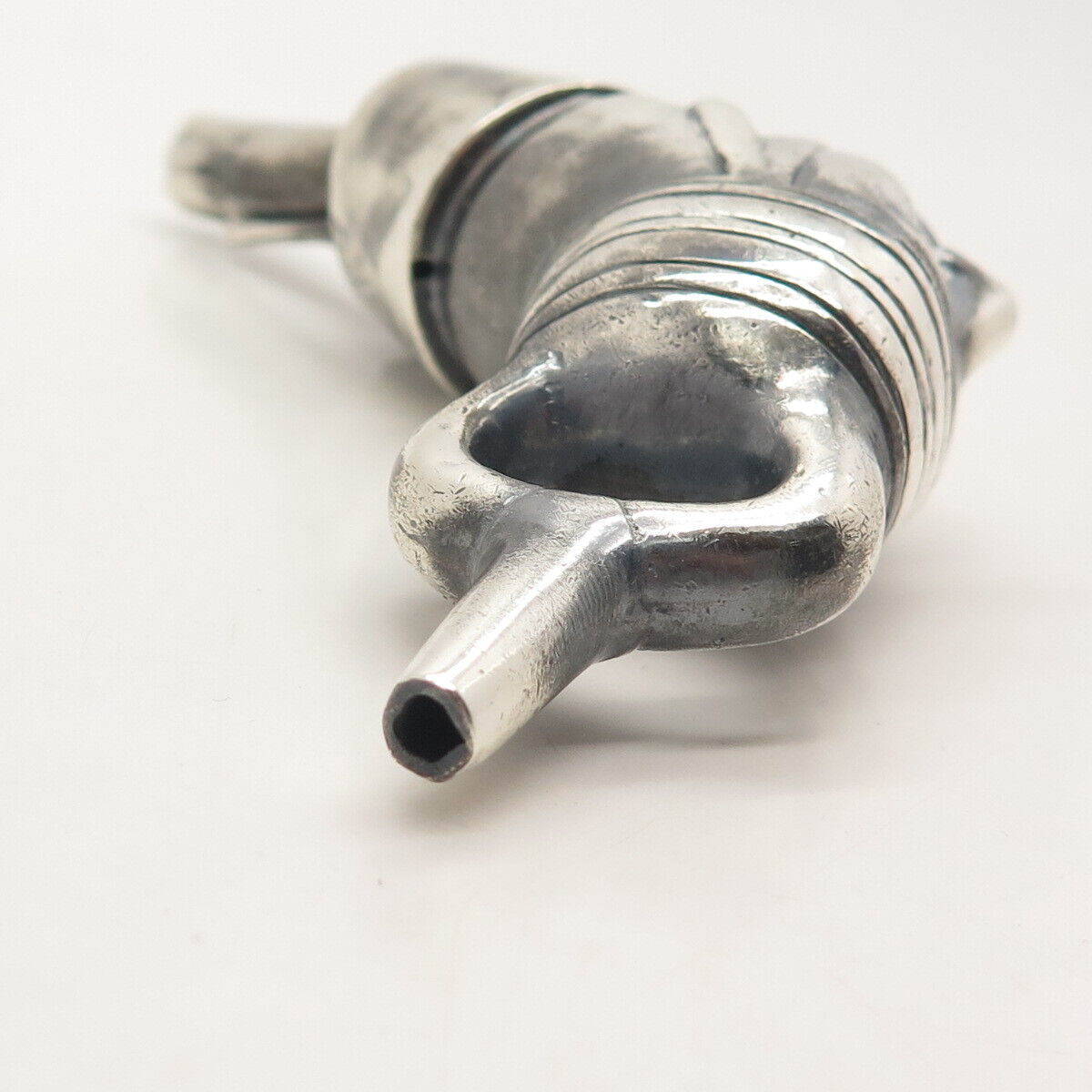 925 Sterling Silver Vintage Peru Tribal Face Wine Pourer