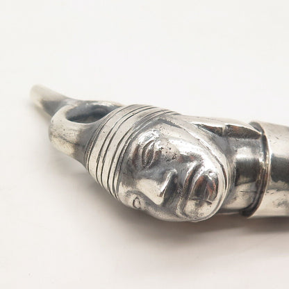 925 Sterling Silver Vintage Peru Tribal Face Wine Pourer