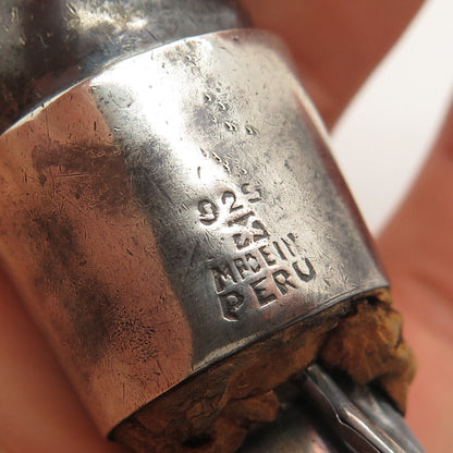 925 Sterling Silver Vintage Peru Tribal Face Wine Pourer