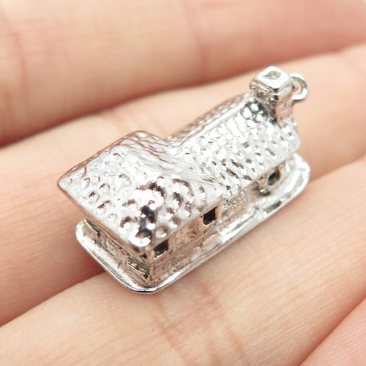 925 Sterling Silver Vintage Old House Charm Pendant