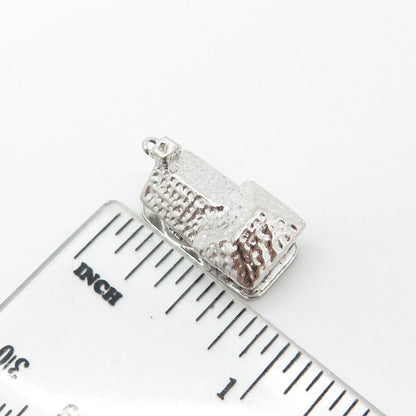 925 Sterling Silver Vintage Old House Charm Pendant