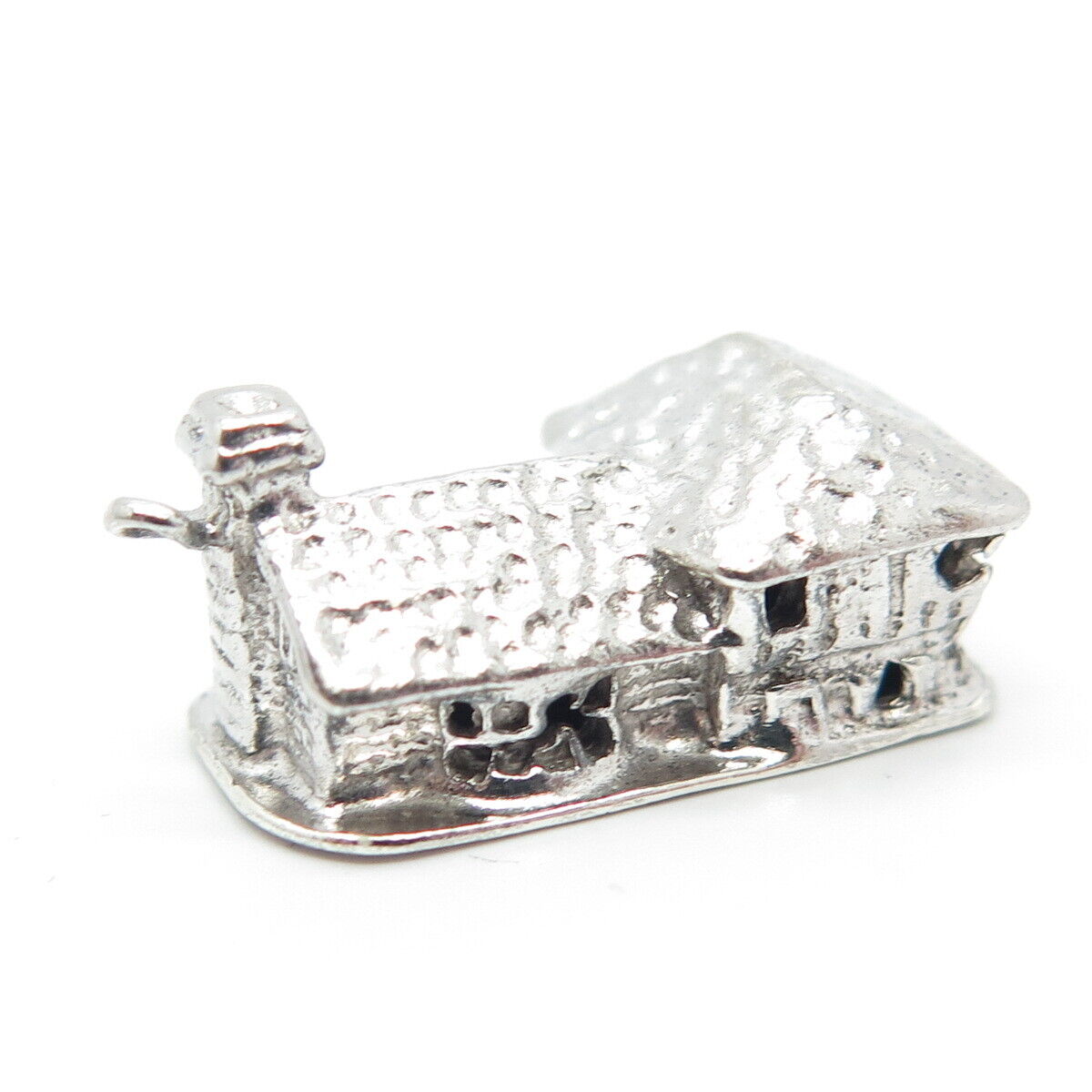 925 Sterling Silver Vintage Old House Charm Pendant