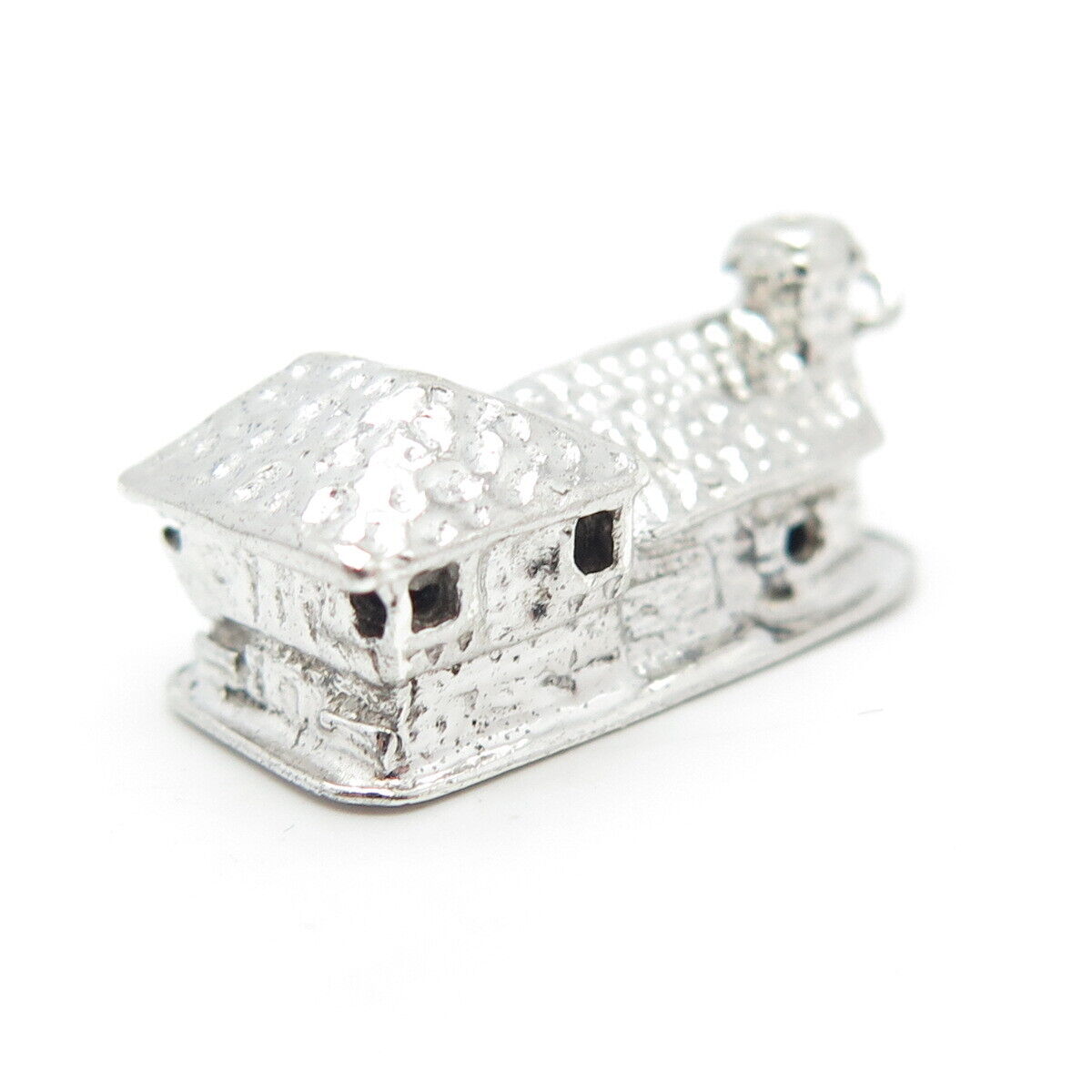 925 Sterling Silver Vintage Old House Charm Pendant