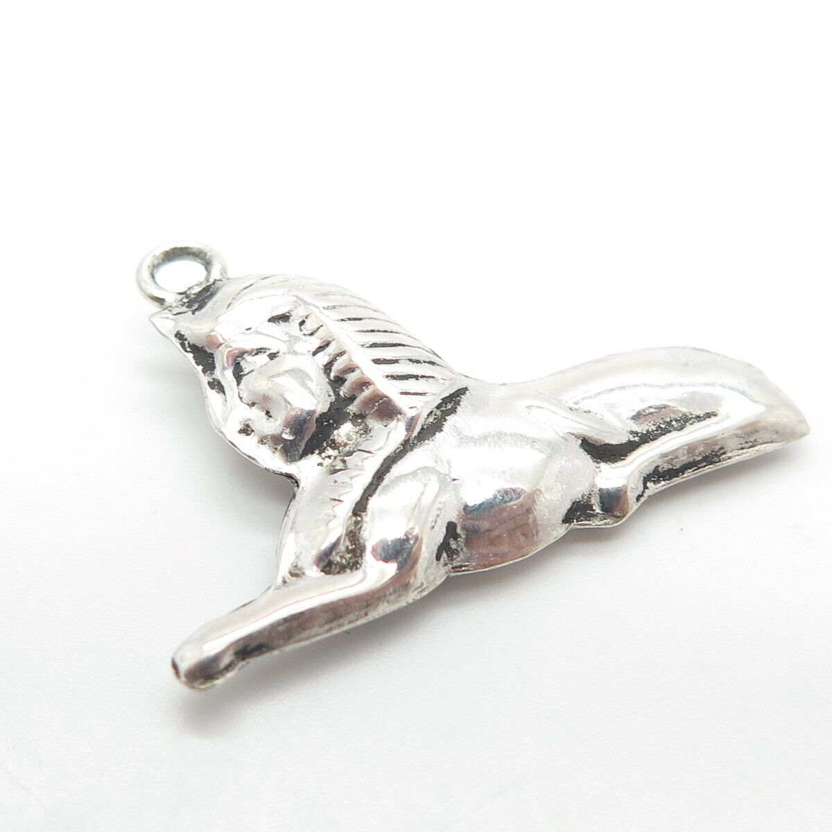 925 Sterling Silver Vintage Egyptian Sphinx 3D Pendant