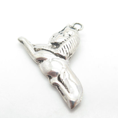 925 Sterling Silver Vintage Egyptian Sphinx 3D Pendant