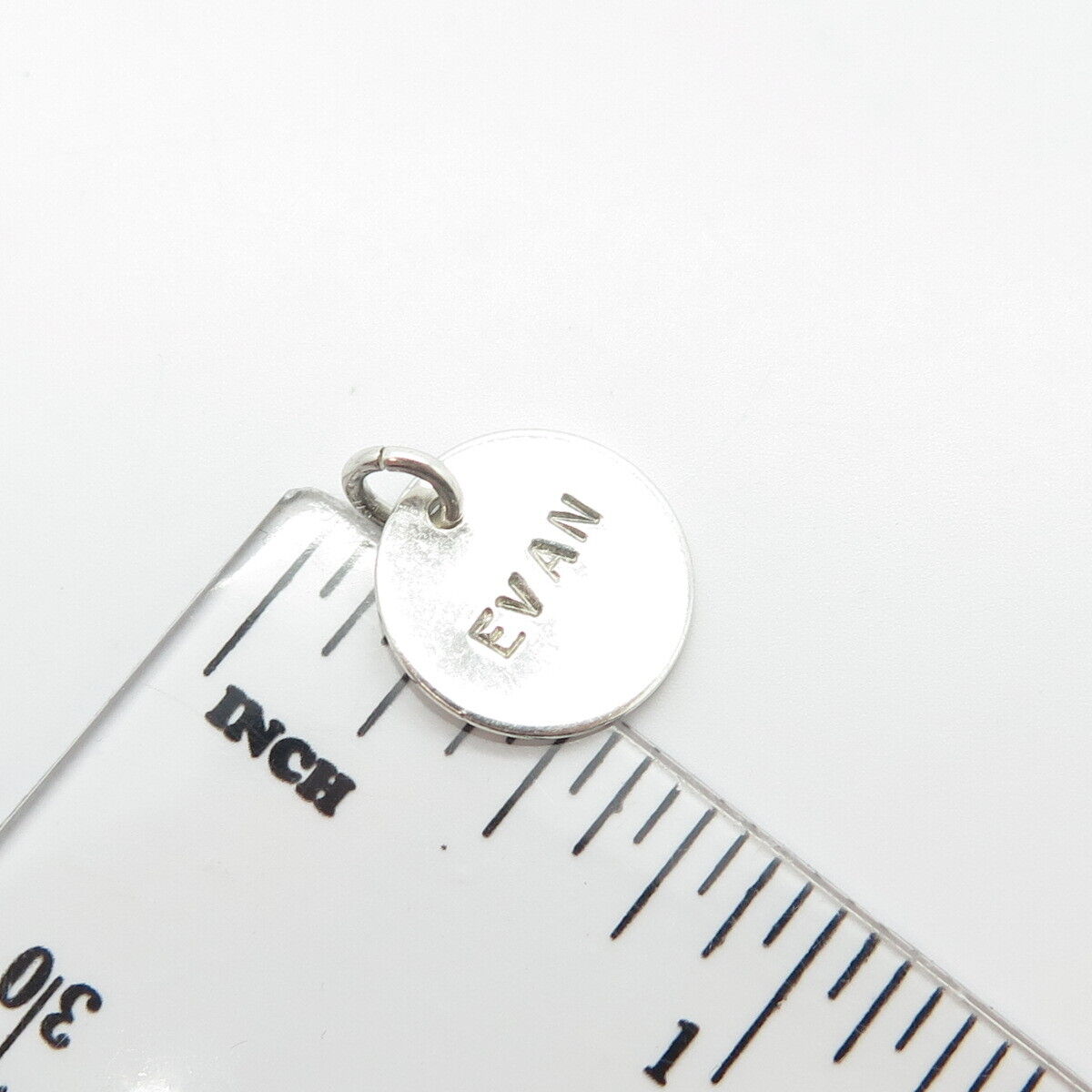 925 Sterling Silver Vintage "Evan" Personalized Charm Pendant