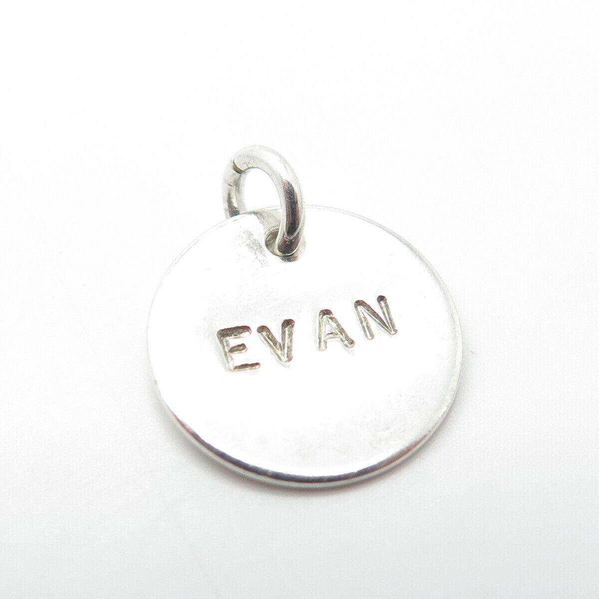 925 Sterling Silver Vintage "Evan" Personalized Charm Pendant