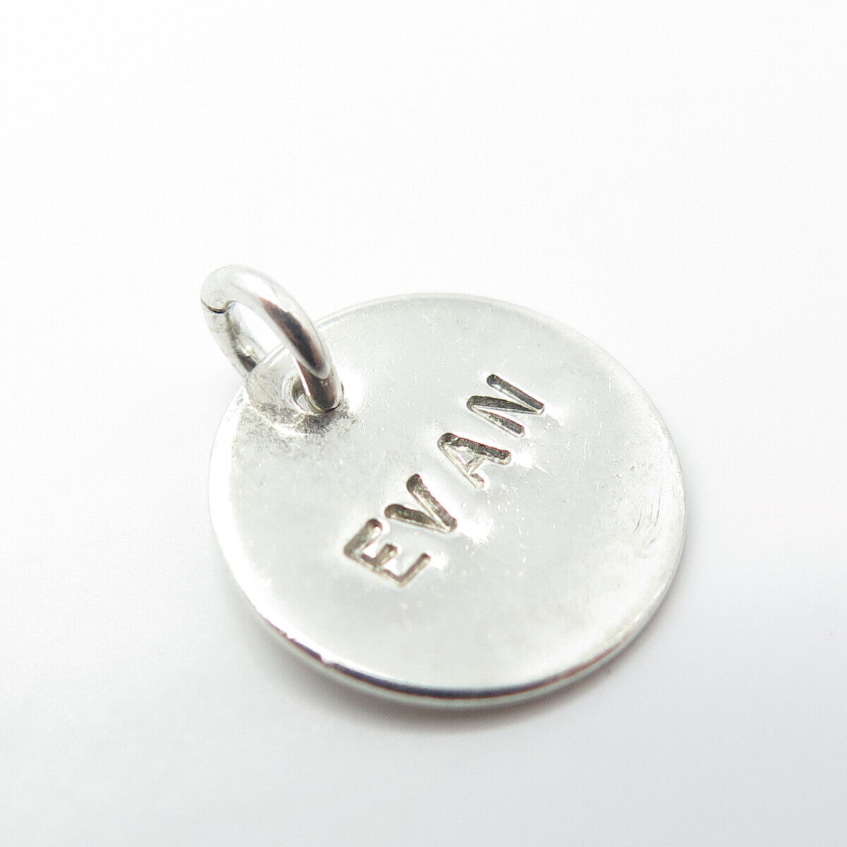 925 Sterling Silver Vintage "Evan" Personalized Charm Pendant